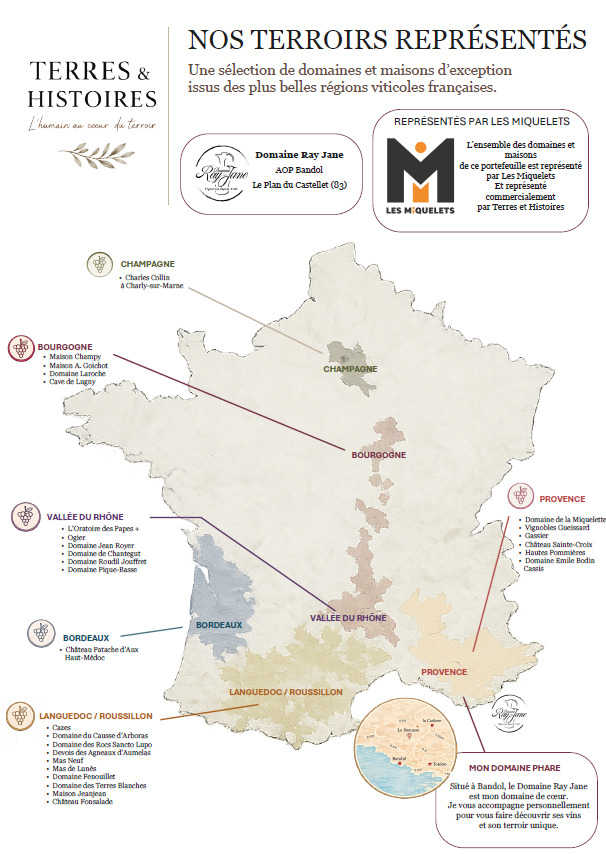 Carte des terroirs représentés